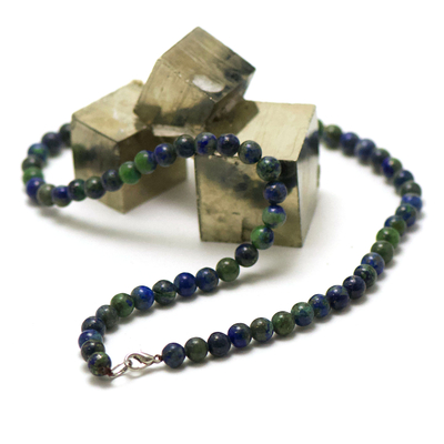 ronde 6 mm 1 collier en pierre naturelle d'azurite-malachite