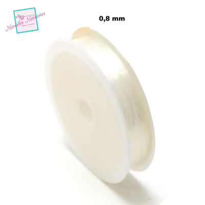 1 bobine de fil élastique 10 mx0,8 mm, transparent