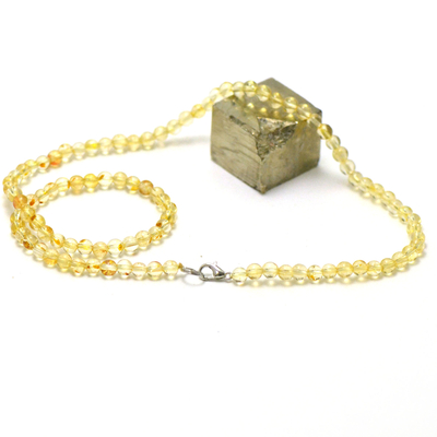 ronde 4 mm 1 collier en pierre naturelle de citrine