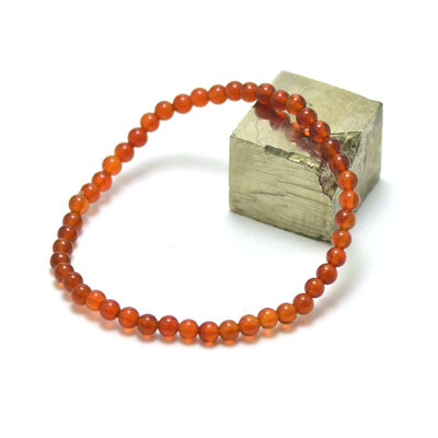 ronde 4 mm bracelet en pierre naturelle de cornaline