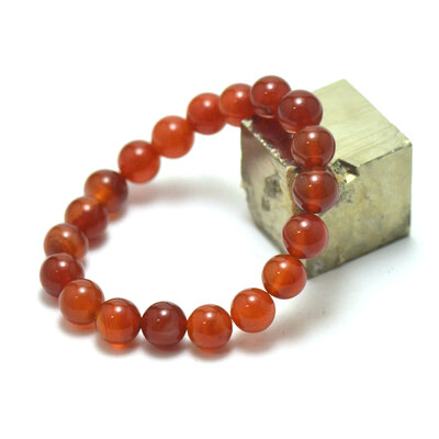 ronde 10 mm 1 bracelet en pierre naturelle de cornaline