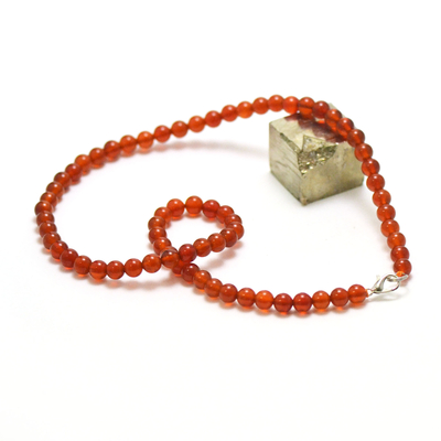 ronde 6 mm 1 collier en pierre naturelle de cornaline