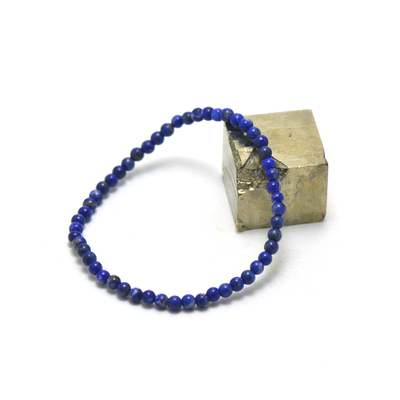 bracelet lapis lazuli , "perle ronde 4 mm"