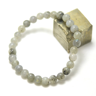 bracelet labradorite, perle "ronde 6 mm AB"