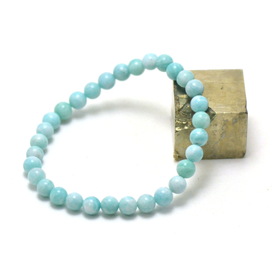 ronde 6 mm 1 bracelet en pierre naturelle d'amazonite
