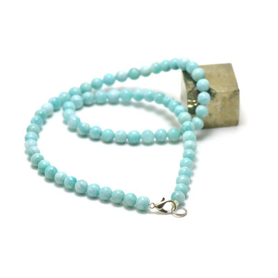 ronde 6 mm collier en pierre naturelle d'amazonite