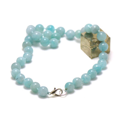 ronde 10 mm 1 collier en pierre naturelle d'amazonite