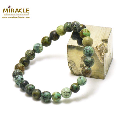 bracelet turquoise d'afrique "perle ronde 8 mm"