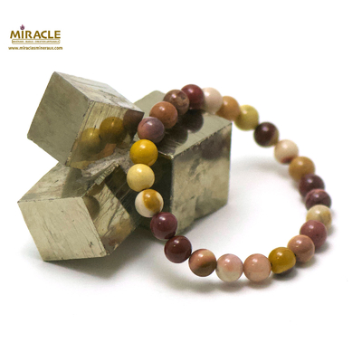 ronde 8 mm bracelet en pierre naturelle de mokaïte