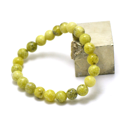 bracelet chrysoprase citron " ronde 8 mm"