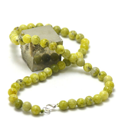 ronde 8 mm 1 collier en pierre naturelle de chrysoprase citron