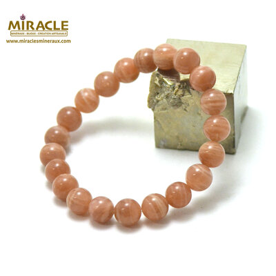 Ronde 9-10 mm bracelet en pierre naturelle de pierre de soleil