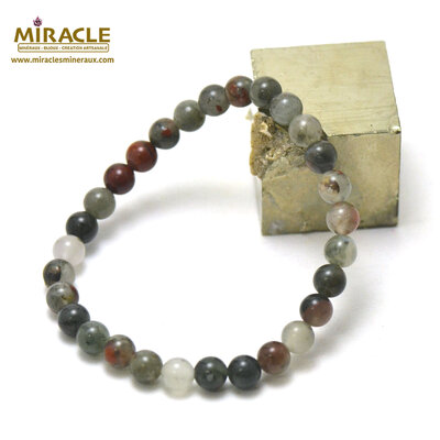 ronde 6 mm 1 bracelet en pierre naturelle de jaspe héliotrope