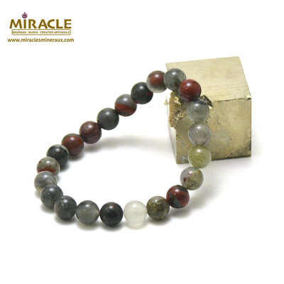 ronde 8 mm bracelet en pierre naturelle de jaspe héliotrope