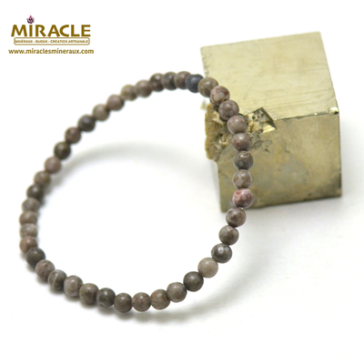 ronde 4 mm 1 bracelet en pierre naturelle d'agate fossile ou turitelle