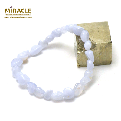 F pierre roulée 1 bracelet en pierre naturelle de calcédoine