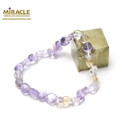 F pierre roulée 1 bracelet en pierre naturelle d'amétrine