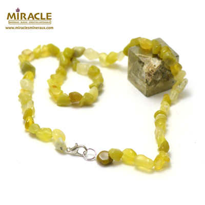 Pierre roulée 1 collier en pierre naturelle d'opale jaune