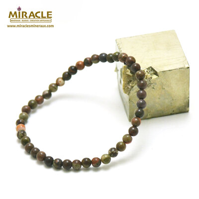 ronde 4 mm 1 bracelet en pierre naturelle de rhyolite