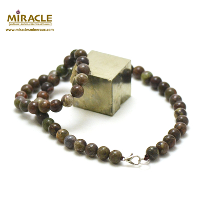 ronde 8 mm collier en pierre naturelle de rhyolite