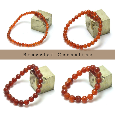 ronde 0 bracelet en pierre naturelle de cornaline