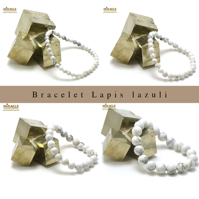 ronde 0 bracelet en pierre naturelle de howlite