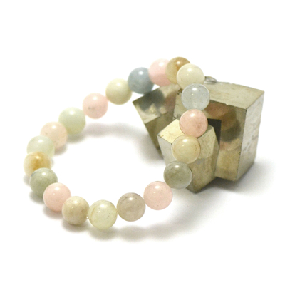 ronde 10 mm 1 bracelet en pierre naturelle de béryl morganite