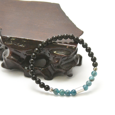 01 bracelet homme apatite obsidienne noire 5