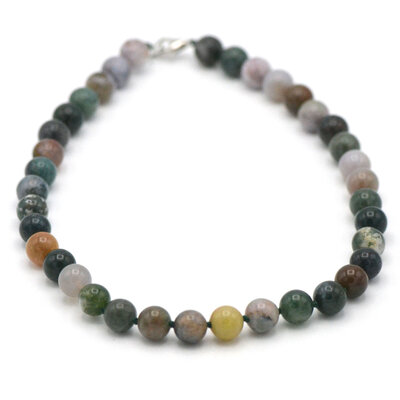ronde 10 mm 2 collier en pierre naturelle d'agate indien
