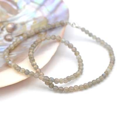 Ronde 4 mm 1 collier en pierre naturelle de labradorite
