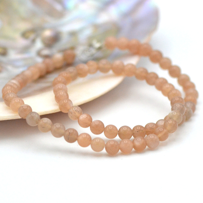 Ronde 6 mm 1 collier en pierre naturelle de pierre de soleil