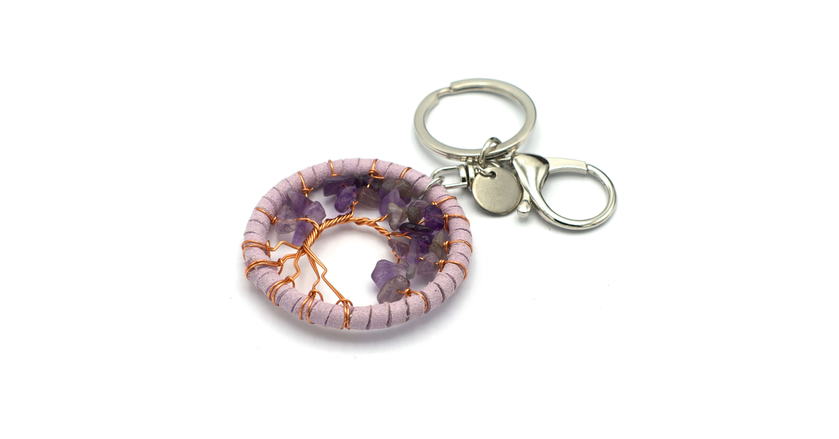 Porte-clés Arbre De Vie En Pierres Naturelles - Cadeau Symbolique Chakra