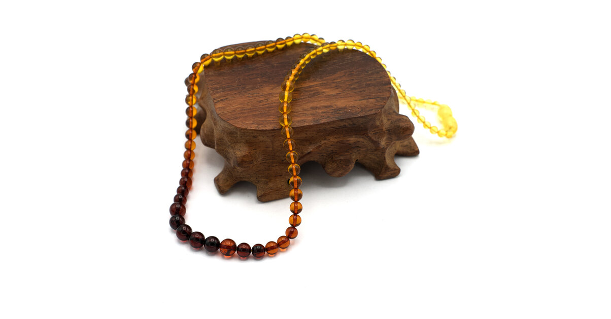 Collier En Perles Rondes Métal – Dégradé De Couleurs, Longueur 56 Cm