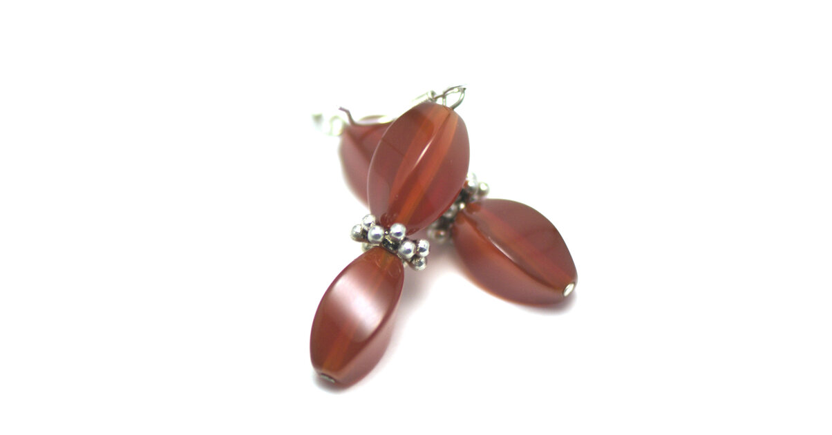 Boucles D'oreilles Studs En Cornaline Et Argent Sterling 925 - 5x7 Mm, Neuf Sans Emballage