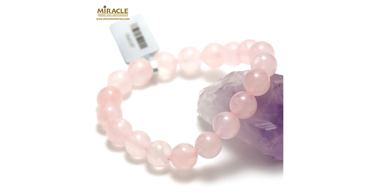 Bracelets en perles de pierres naturelles à trois couches en gros Boho, bracelet enroulé avec charme en forme de cœur en quartz rose 3 pour femmes - Chine Pierres précieuses et Bracelet