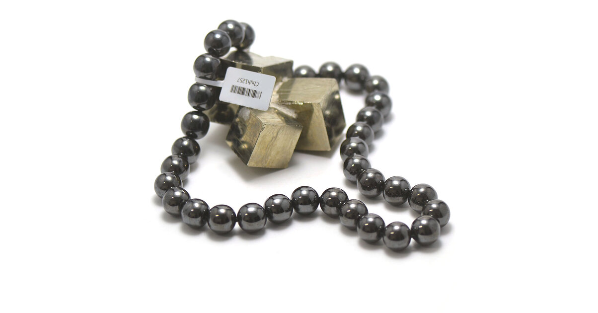 Collier 1 Perle Hématite 8mm – Chaine Acier Inox – Neuf Avec étiquettes