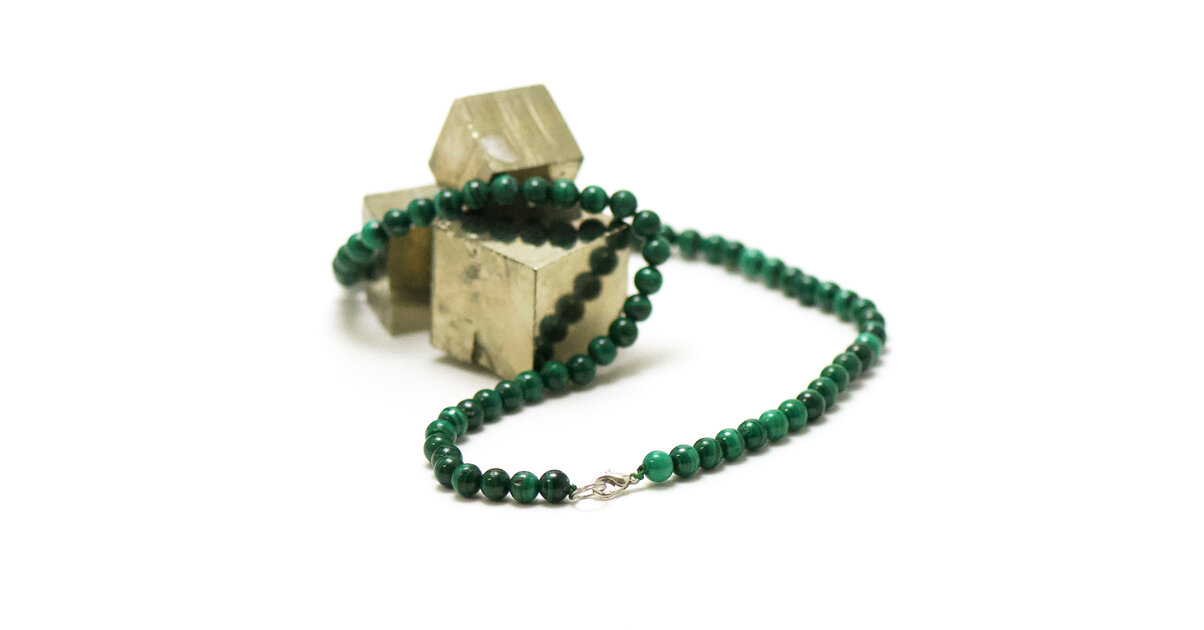 Perles En Malachite 8 Mm, 10 Mm, 20 Mm - Pour Création De Bijoux, Colliers, Bracelets - Occasion