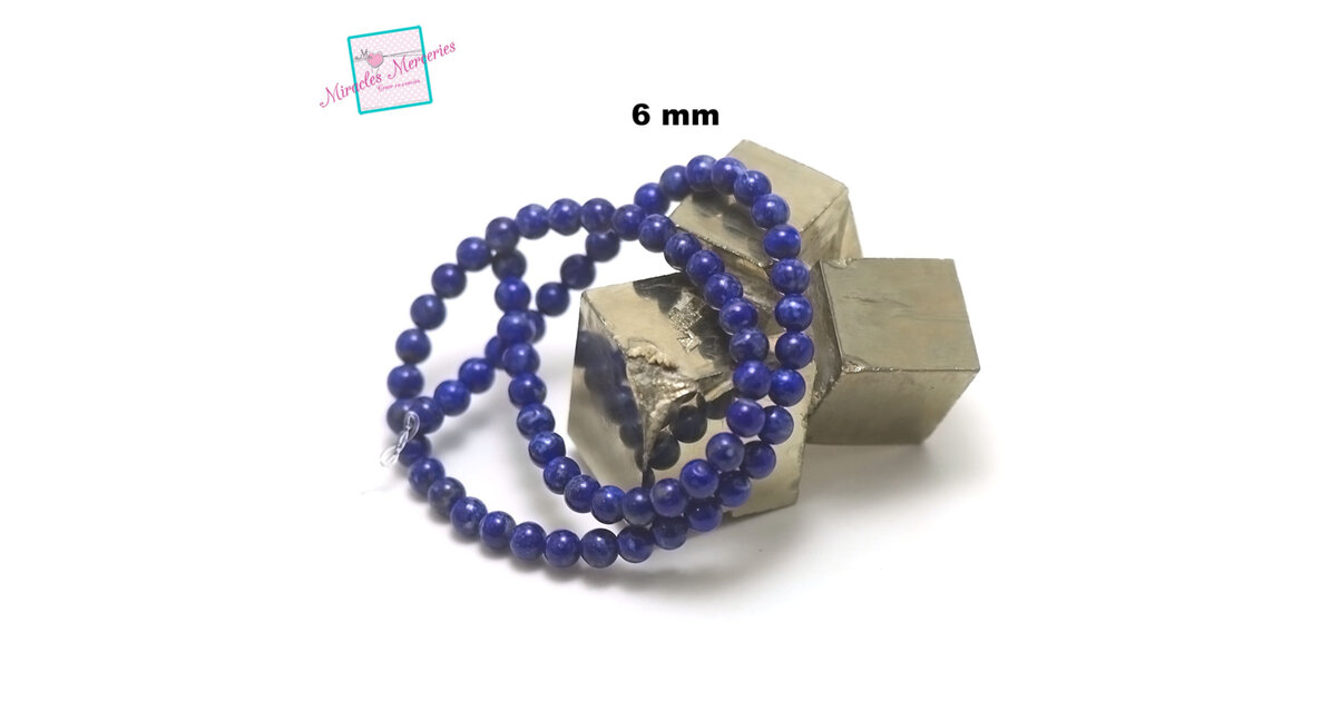 Fil De Perles Lapis Lazuli - 95 Perles Rondelles 6x4 Mm - Longueur ~39 Cm - Neuf Fait Main
