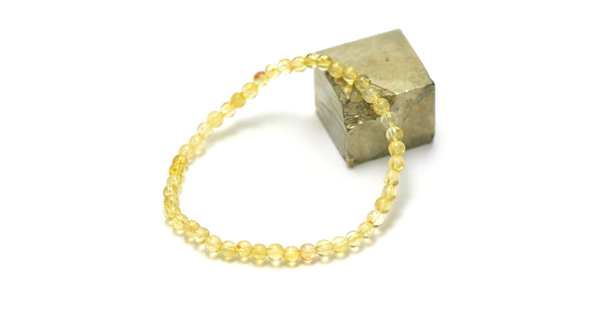 Bracelet Perles Agate De Feu Et Citrine - Pierres Naturelles 4-6 Mm - Longueur 17 Cm