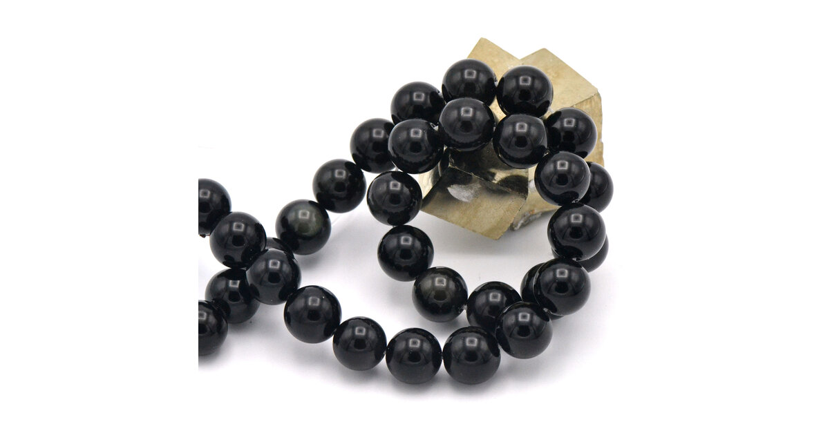 Fil De Perles En Obsidienne Noire Fumée - 2mm, Env. 180 Pièces Sur 39cm - Neuf