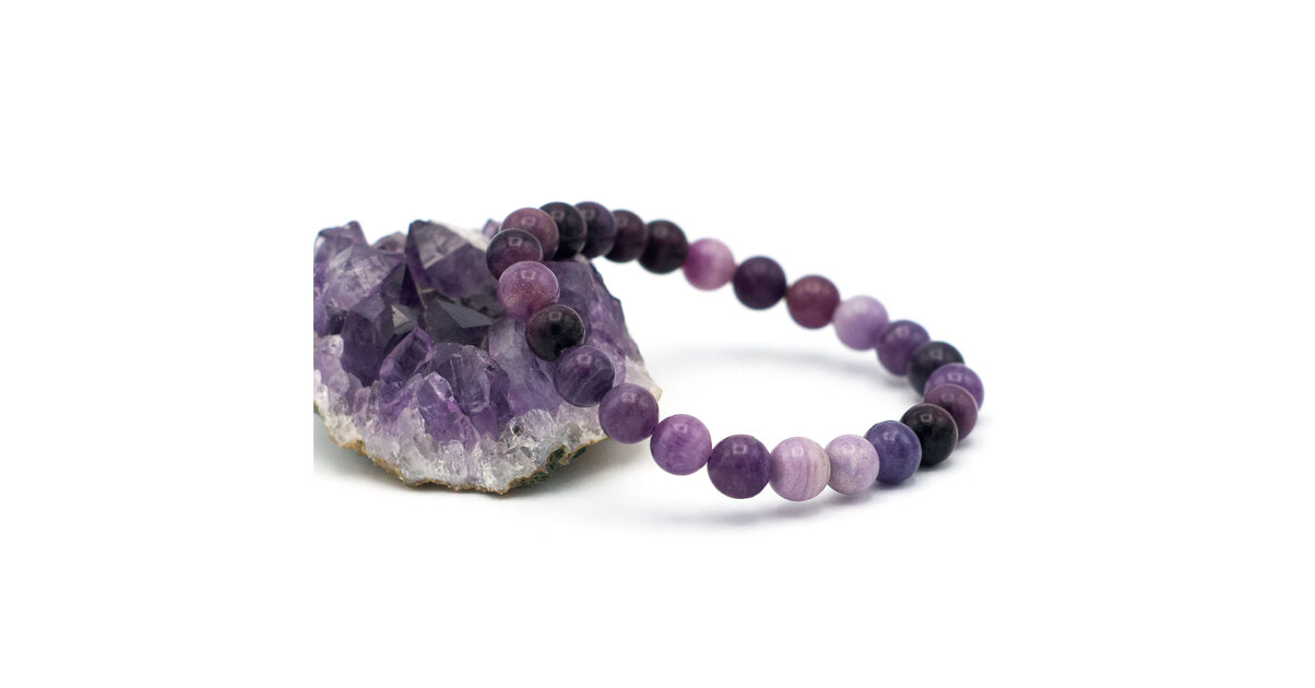 Lot De 2 Bracelets Améthyste Perles 8mm - élasticité, Violet, Spiritualité