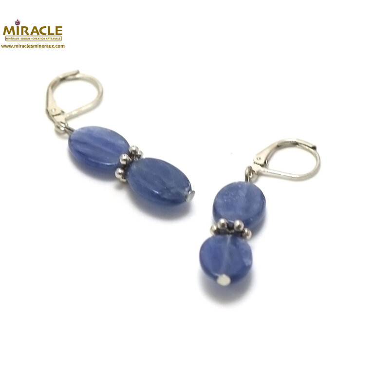 Boucles D'Oreilles En Argent Avec Cyanite Naturelle Et Perle De Culture - Modèle 2211 ROSEMIMOSA - Neuf Avec Étiquettes