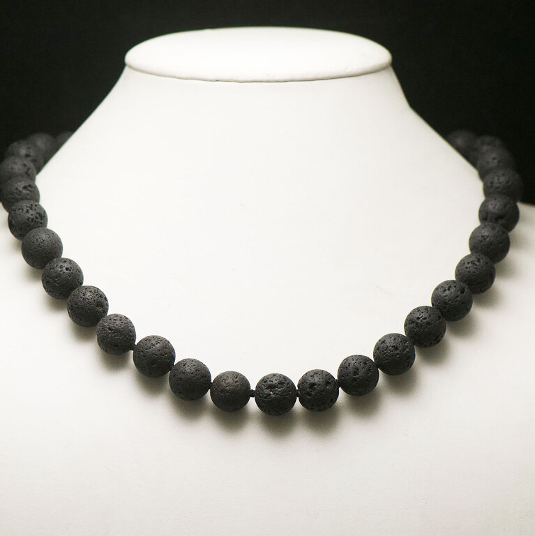 Lot De Perles Rondelles En Pierre De Lave Volcanique - 8mm, Trou 1-1.5mm, Finition Matte