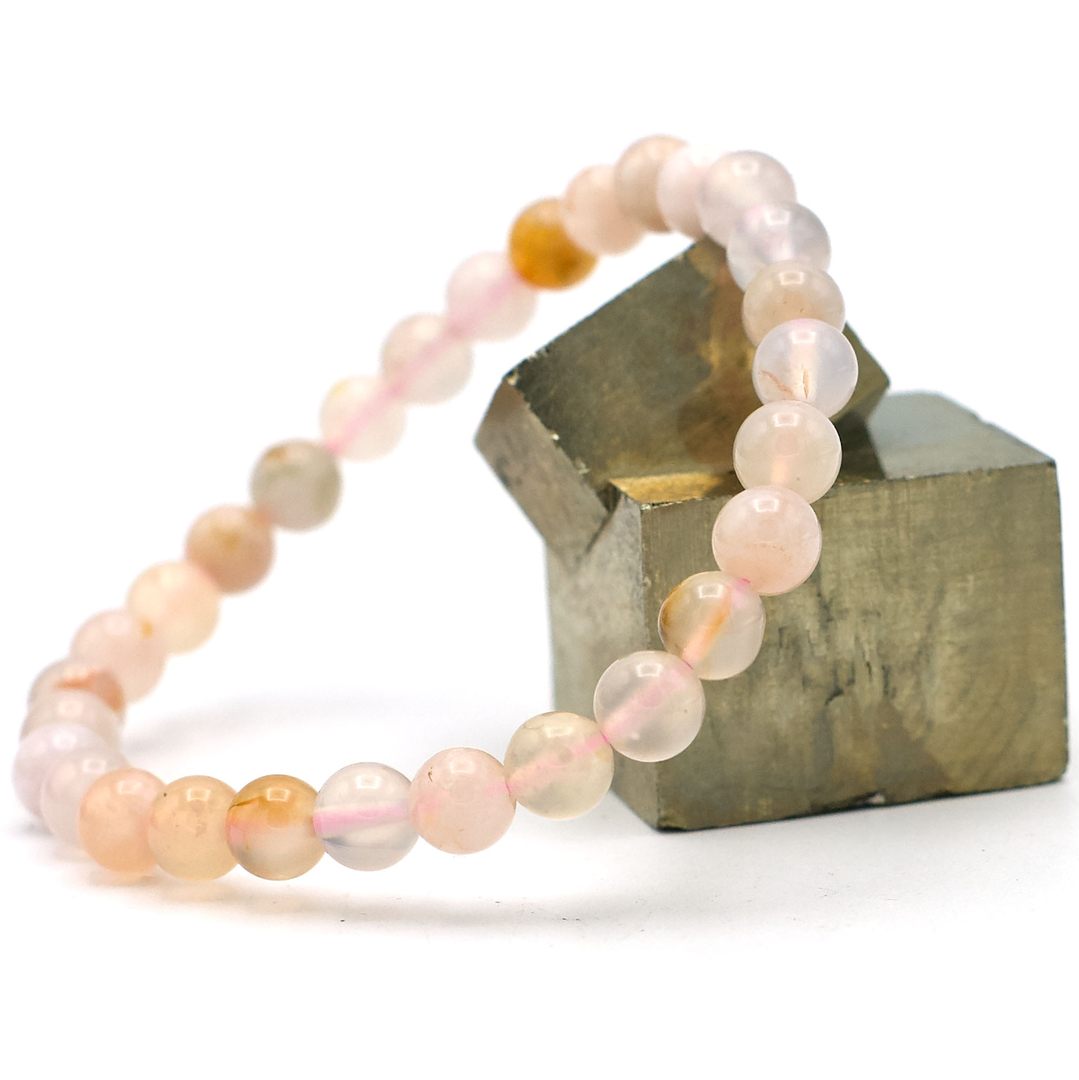 Miracles Minéraux Bracciale In Pietre Naturali – Perle Rotonde Da 6 Mm, Elastico, Artigianato Francese, Oltre 60 Varietà