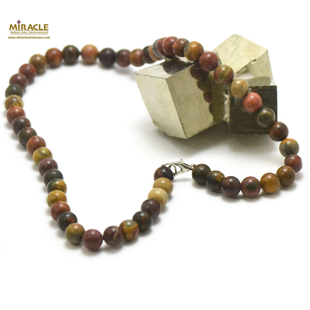 Jaspe rouge en pierre naturelle, bracelet de minéraux et perles