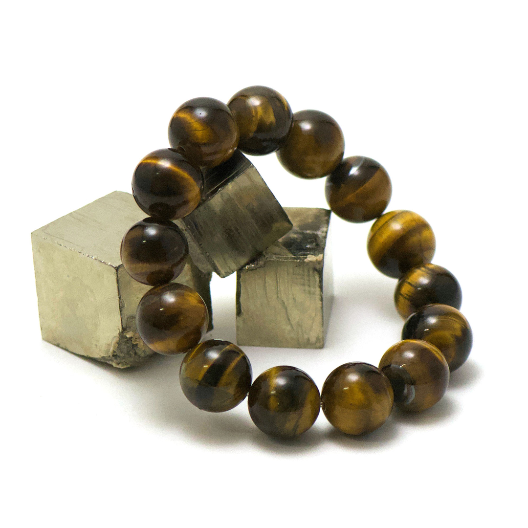 Bracelet Oeil De Tigre Pierre Naturelle 6mm 19cm Élastique