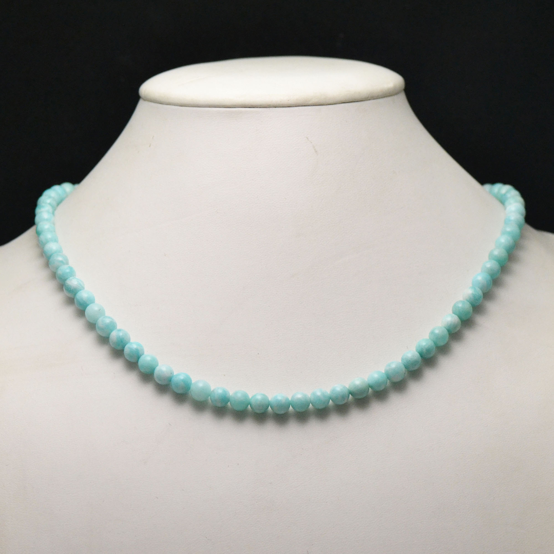 Collier Argentin Acier Inox Avec Pendentif Perle Ronde 6mm - Hypoallergénique