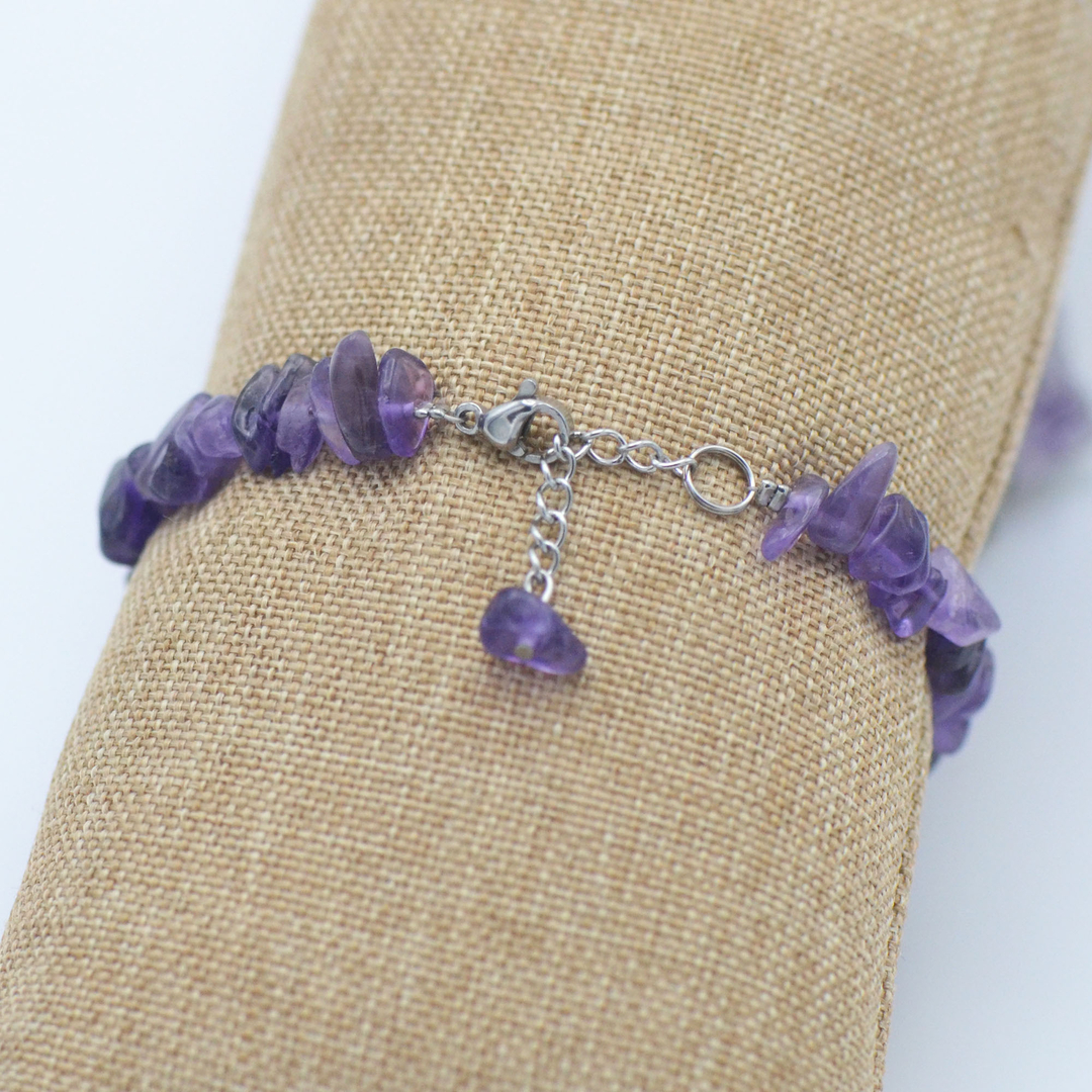 Bracelet extensible avec perles Améthyste Dark MOD'BY ANNE | MATY