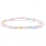 F ronde 4 mm 1 bracelet en pierre naturelle de béryl morganite