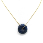 Naturosphère - Pendentif Donut Pi Chinois En Lapis Lazuli - Porte-bonheur Et Symbole De Richesse